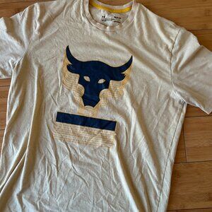 Under Armour Shirt Yellow Project Rock Heat Gear Dwayne Johnson Bull